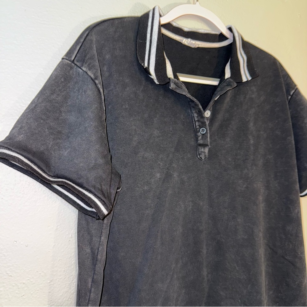POL Classic Black Acid Wash Polo Dress - Women's Size Medium - Picture 2 of 9